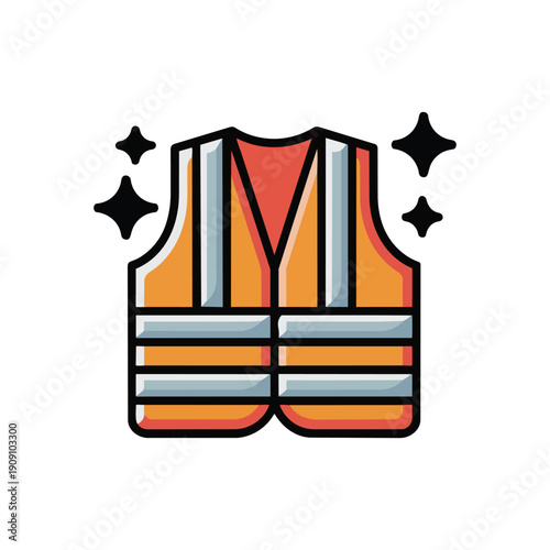 Bright orange safety vest with reflective strips suitable for construction workers, cyclists, and road crews working in low visibility conditions.