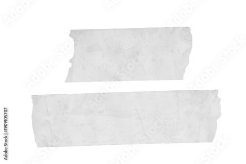 Fotografie Wrinkled Clear Tape with Reflections on Black adhesive isolated on a transparent