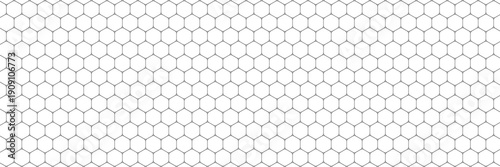 Honeycomb mosaic hexagons background. Black honeycomb on a white background. Plain hexagon grid with bold cells. Hexagon cells. EPS vector illustration