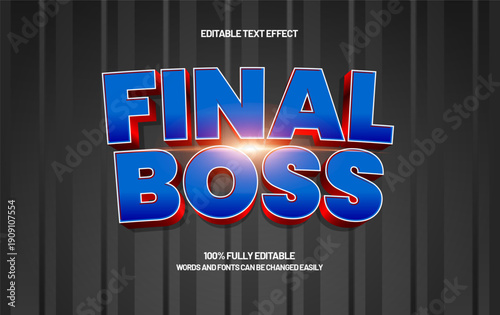 Final Boss Editable Text Effect - Arcade Style Bold Typography for Gaming Title Design