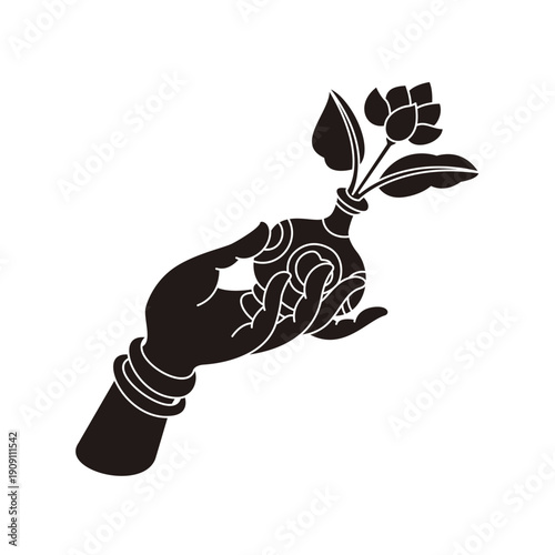 The designs of various Buddhist symbols, gestures, vector logos, and symbols are all rooted in Eastern aesthetics. They utilize free brushstrokes and negative space in their composition, expressing va