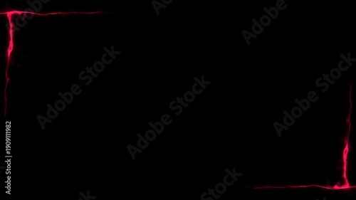 Red Plasma Inferno Rectangle Corners Ruby Shape Loop Alpha Background Animation
