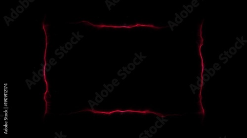 Red Plasma Inferno Small Rectangle Ruby Frame Loop Alpha Background Animation