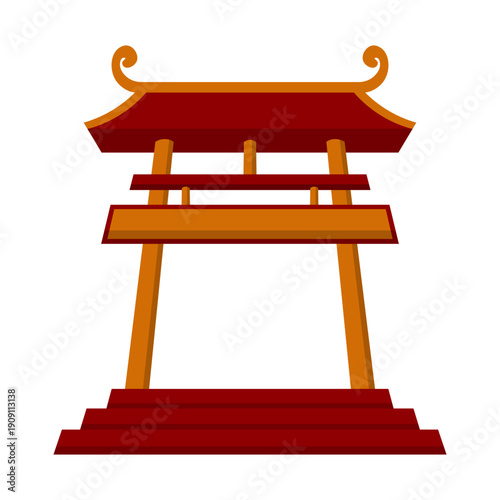 Traditional Chinese Gate Illustration
