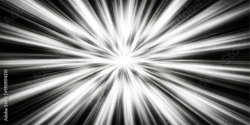 
Abstract black and white motion texture design featuring a fractal light burst and energy vortex pattern for a modern art wallpaper background