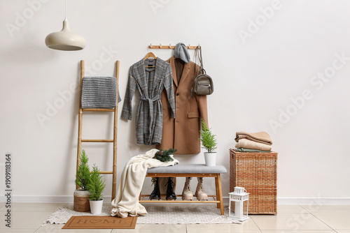 Cozy autumn entryway interi...
