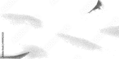 Vector set of abstract blue paint brush strokes creates a frozen winter frost texture on a natural grunge paper background with a cold ice pattern border frame for Christmas design