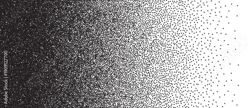 Stipple gradient of black dots fading into white, abstract minimal background symbolizing transition, modern design, printing technique, and commercial digital art concept.
