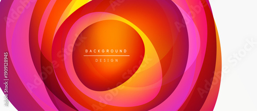 Abstract concentric circles, vibrant orange, red hues. Modern design element, suitable background, dynamic composition.