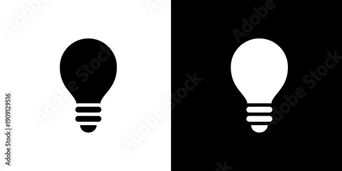 シンプルな電球のアイコン (ベクター)