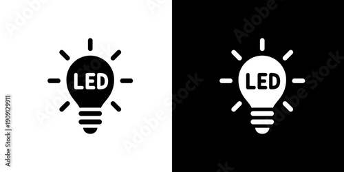 LED電球のアイコン (ベクター)