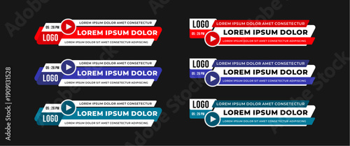 Abstract modern geometric lower third banner template design for broadcasting