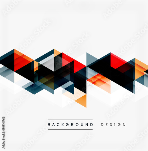Free Download Abstract geometric pattern. Triangles create dynamic wave effect. Modern design with vibrant colors, clean lines. Minimalist aesthetic. - GFXLoad