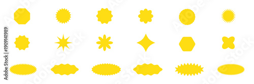 Set of red starburst and sunburst sale badges_best price, quality mark and discount sticker tags vector