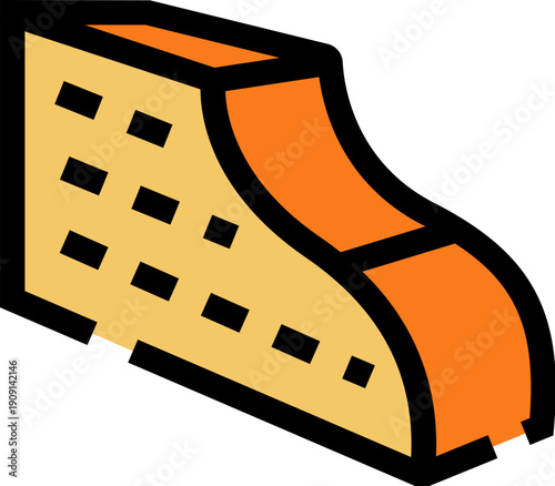 Crown molding line icon representing interior architectural embellishment, offering decorative element and classic style for home renovation and professional design concepts