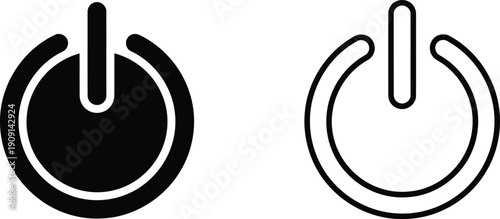 Power button black and white on off