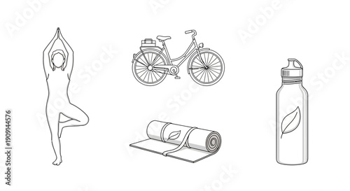 Yoga, Cycling, and Hydration: Healthy Lifestyle Icons