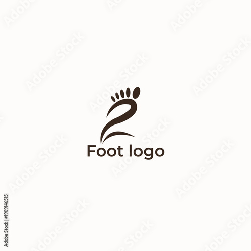 Foot care logo design. Ankle and green branch with leaves vector design. Healthy foot logo