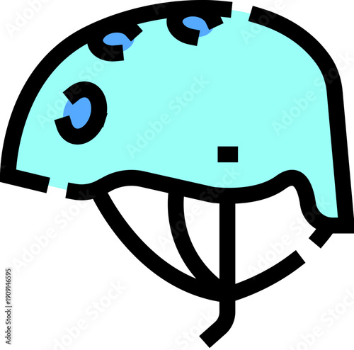 Light blue helmet illustrating head protection and safety gear for various outdoor extreme sports, representing an essential item for adventure and physical activity