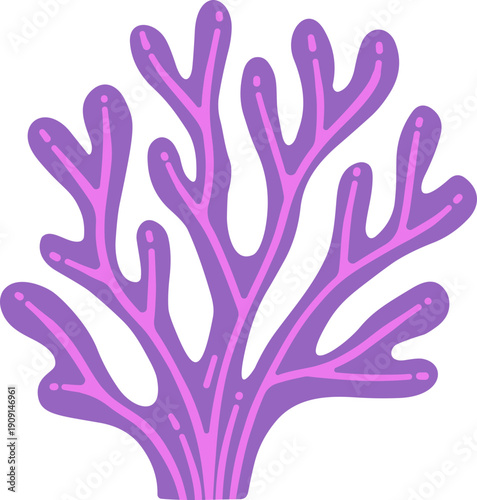 Stylized marine organism illustration, a delicate brush painting rendering of underwater flora, capturing the vibrant essence of oceanic life with an artistic and whimsical natural touch