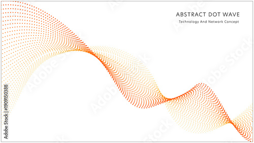 Abstract orange and yellow dot wave vector, dynamic energy particle background.