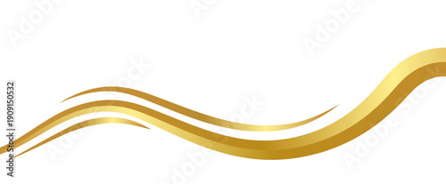 Swoosh lines with golden gradient for a luxurious border or footer on a certificate, banner