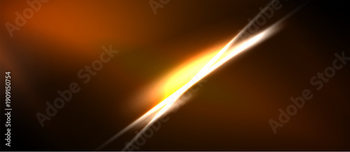 Abstract energy lines, bright orange glow, dark background. Dynamic composition suggests speed, power, illumination. Minimalist design.
