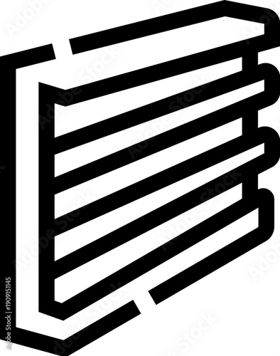 Bilde på lerret Louver blind icon presenting multiple horizontal slats, providing shading and pr
