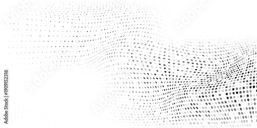 Abstract mesh dot halftone gradient texture. Vanishing polka dot background. Repeating dots gradation pattern simple modern