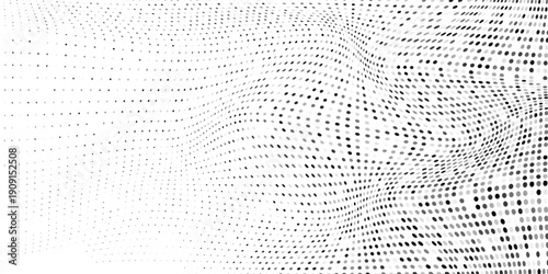 Design mesh dot halftone gradient texture. Vanishing polka dot background. Repeating dots gradation pattern art modern
