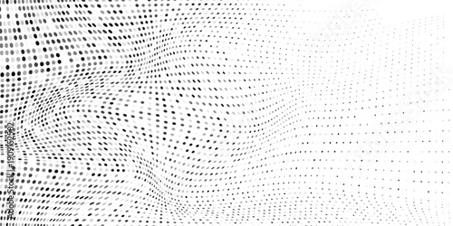Design mesh dot halftone gradient texture. Vanishing polka dot background. Repeating dots gradation pattern art