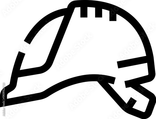 Hard hat icon illustrating industrial safety measures and protective gear for construction workers, engineers, and foremen, ensuring head protection in hazardous work environments