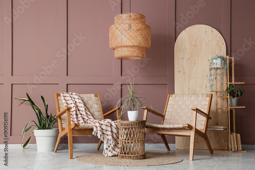 Comfortable armchairs with ...