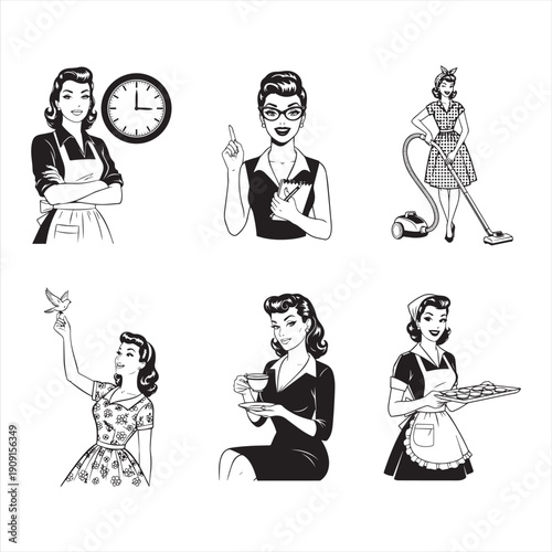 Vintage Pin Up Women Clipart