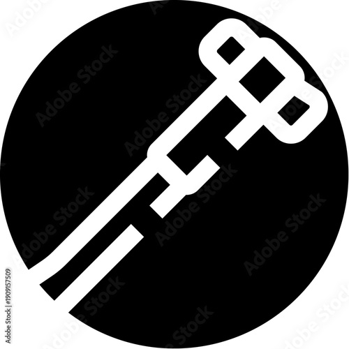 Hammer symbol, representing strength, power, and mythology, creating a bold graphic element on a simple black background, useful for various design projects and digital applications