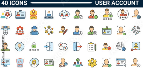 Collection of user account icons and user interface elements displayed on a digital interface