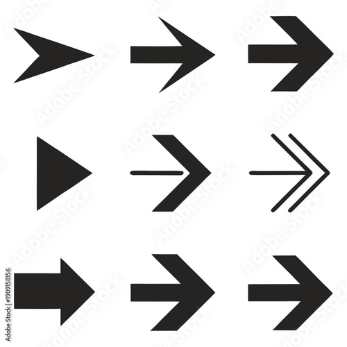 Bold Arrow Icons Collection for Navigation and Direction Symbols