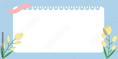 Soft pastel tulip floral frame background with large copy space in the center, perfect for greeting cards, invitations, spring promotions, wedding templates, and social media designs.