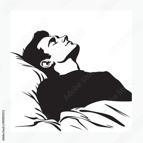 vector illustration of a man sleeping