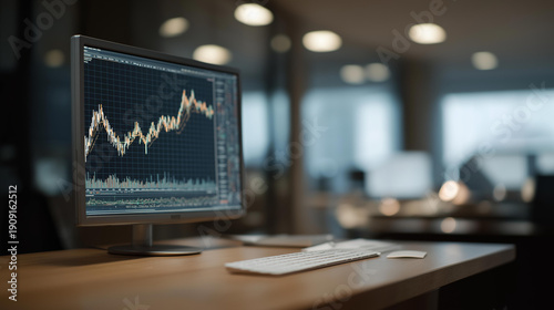 In a high-tech financial workspace, glowing graphs visualize global market volatility, asset diversification strategies, risk management metrics, and long-term investment forecasting concepts.