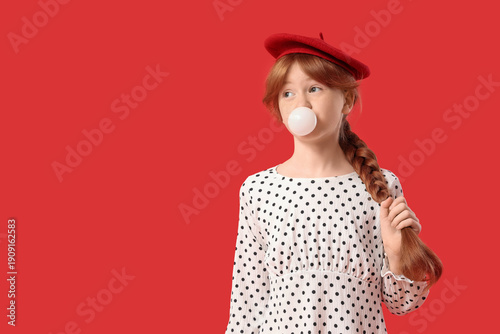 Cute ginger teenage girl bl...