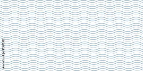 Seamless Wave Pattern, Hand drawn water sea vector background. Wavy beach print, curly grunge paint lines,