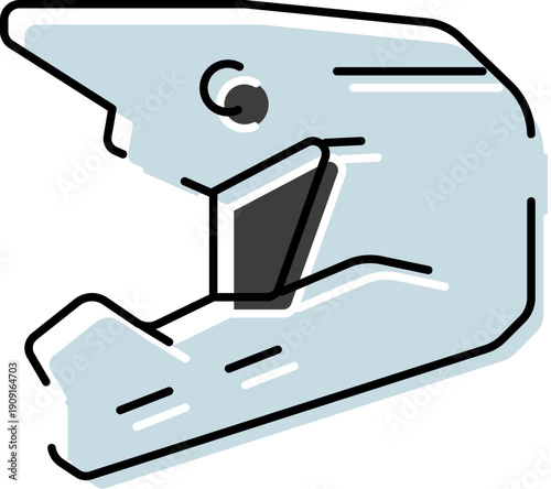 Motocross helmet illustration offering head protection for challenging off road motorcycle racing and other adrenaline pumping extreme sports activities