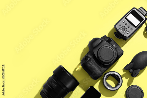 Modern photo camera with pr...