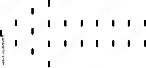 Dotted line arrow symbol indicating a leftward movement or direction, representing navigation, progress, guidance, return, back, or previous actions on a minimalist white background