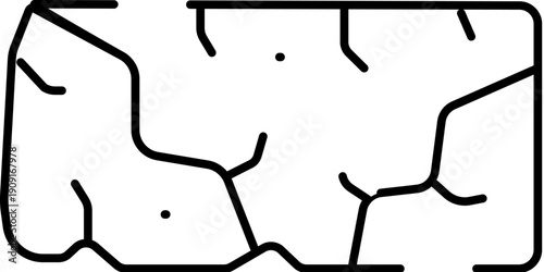 Cracked earth icon representing drought, dryness, and a lack of water, symbolizing desertification and environmental issues impacting agriculture and nature