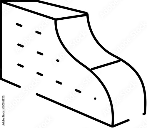 Crown molding profile representing an architectural interior design and construction element, illustrating decorative detail for walls and ceilings in residential and commercial spaces