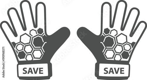Goalkeeper gloves icon for soccer sports equipment