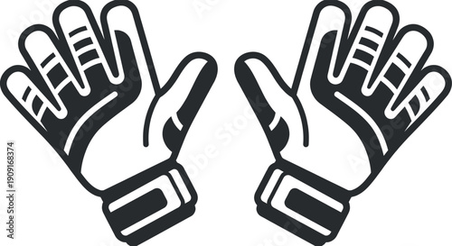 Goalkeeper gloves icon for soccer sports equipment