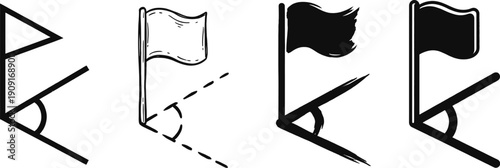 Soccer field corner flag vector illustration